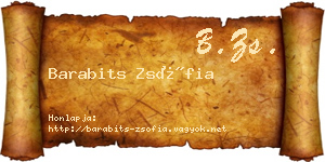 Barabits Zsófia névjegykártya